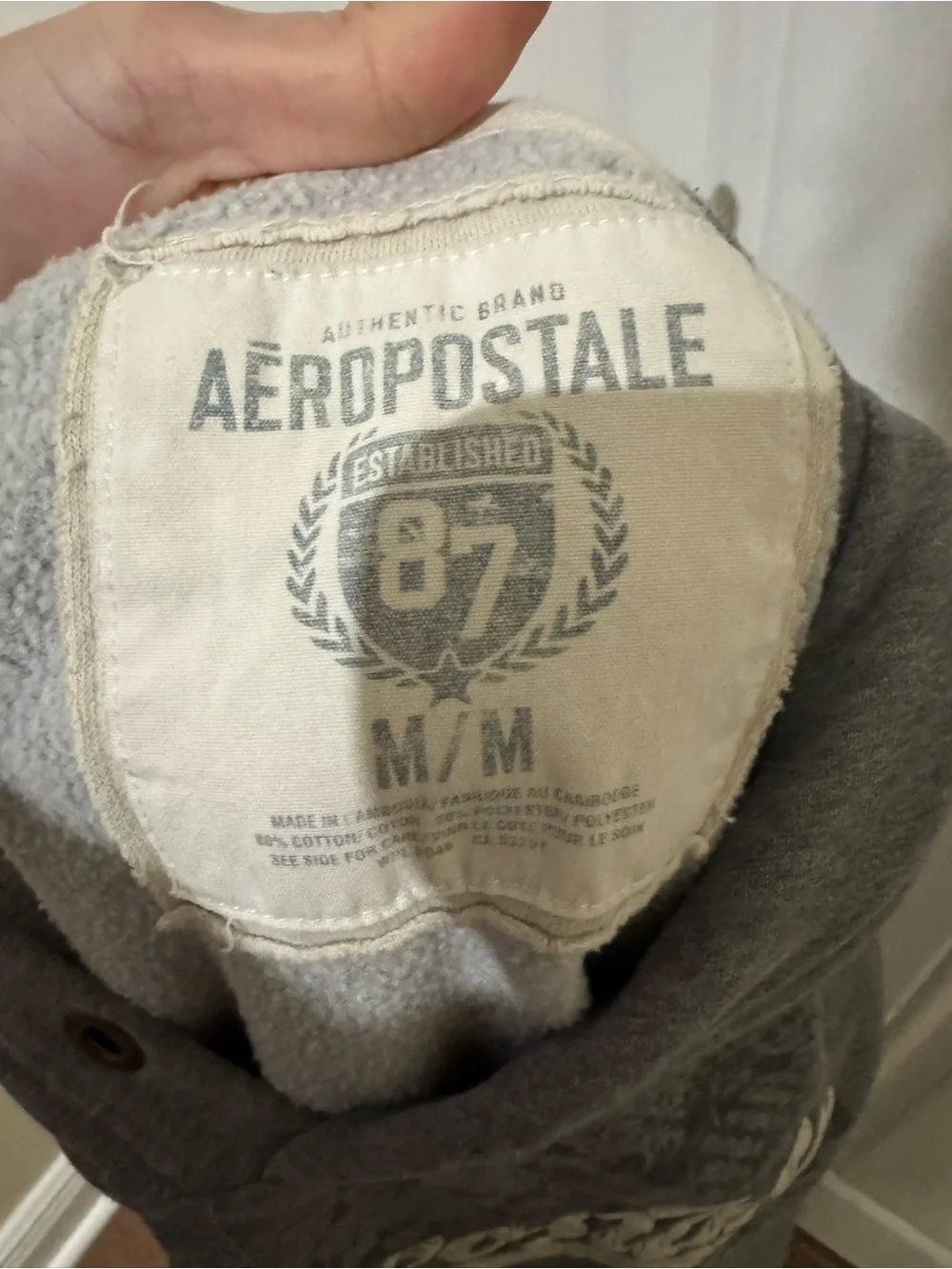 Aeropostale Gray Pullover Hoodie with Logo